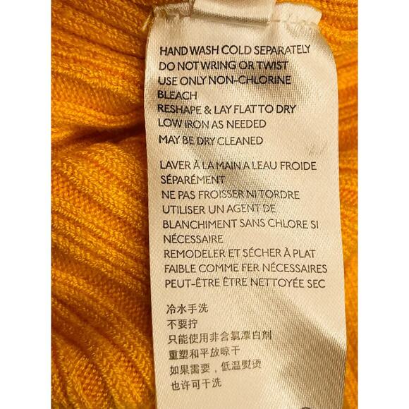 BDG Kiara Open back ribbed knit Sweater size Small Yellow/Magenta - Picture 5 of 9